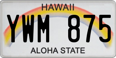 HI license plate YWM875