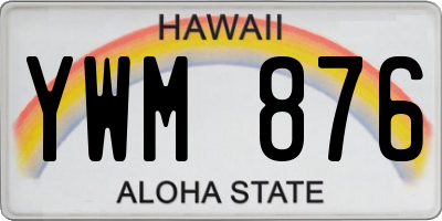 HI license plate YWM876