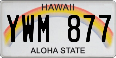 HI license plate YWM877