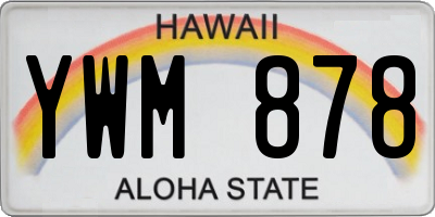 HI license plate YWM878