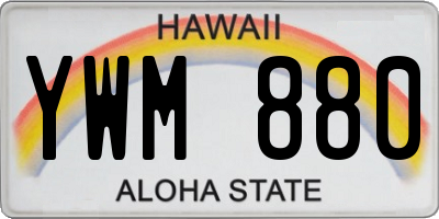 HI license plate YWM880
