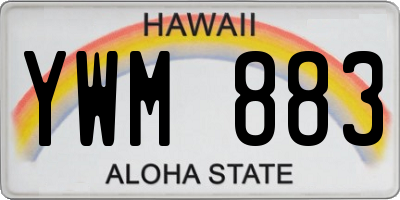 HI license plate YWM883