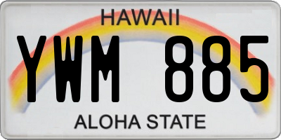HI license plate YWM885
