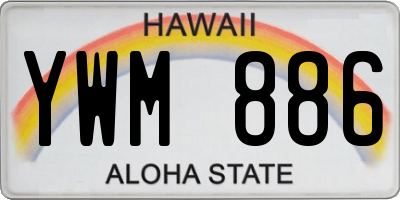 HI license plate YWM886