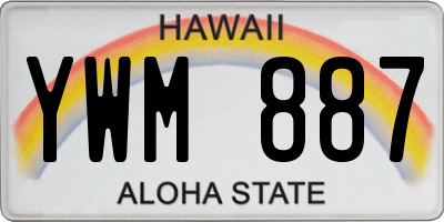 HI license plate YWM887