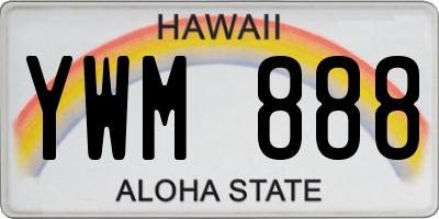 HI license plate YWM888