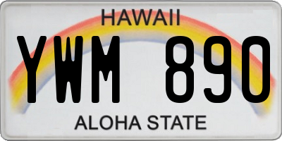 HI license plate YWM890