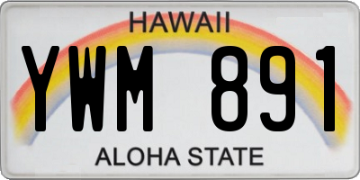 HI license plate YWM891
