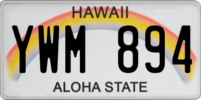 HI license plate YWM894
