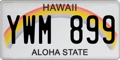 HI license plate YWM899