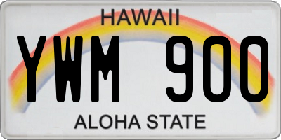 HI license plate YWM900