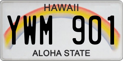 HI license plate YWM901