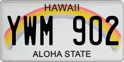 HI license plate YWM902