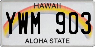 HI license plate YWM903