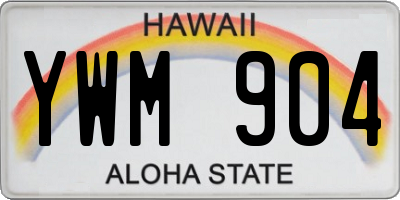HI license plate YWM904
