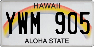 HI license plate YWM905