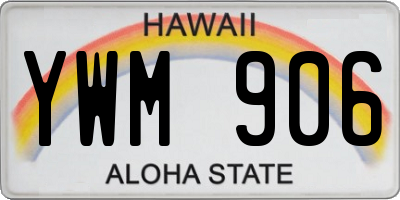 HI license plate YWM906