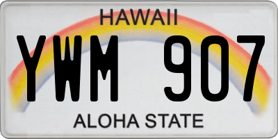 HI license plate YWM907