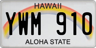 HI license plate YWM910