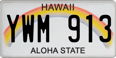 HI license plate YWM913