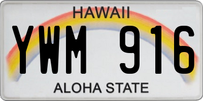 HI license plate YWM916