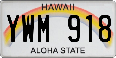 HI license plate YWM918