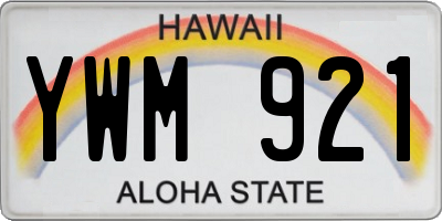 HI license plate YWM921