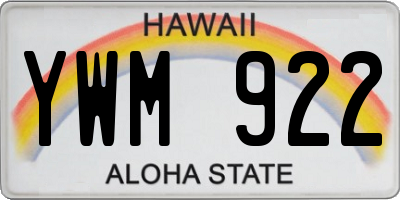 HI license plate YWM922