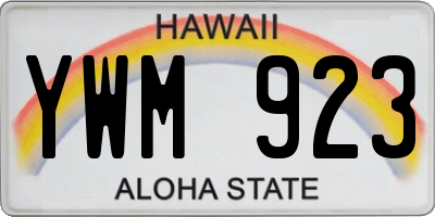 HI license plate YWM923