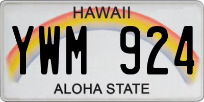 HI license plate YWM924
