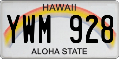 HI license plate YWM928