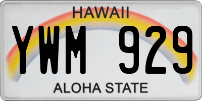 HI license plate YWM929