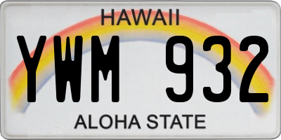 HI license plate YWM932