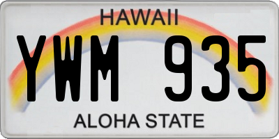 HI license plate YWM935