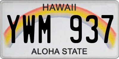 HI license plate YWM937