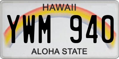 HI license plate YWM940