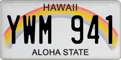 HI license plate YWM941