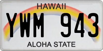 HI license plate YWM943