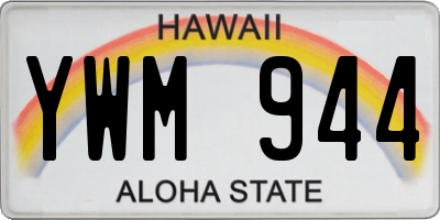 HI license plate YWM944