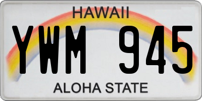 HI license plate YWM945