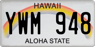 HI license plate YWM948