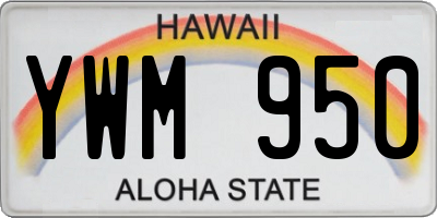 HI license plate YWM950