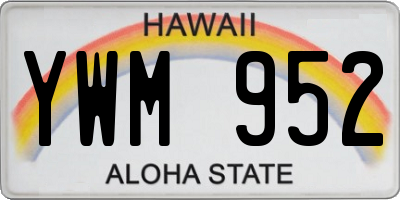 HI license plate YWM952