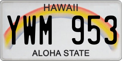 HI license plate YWM953