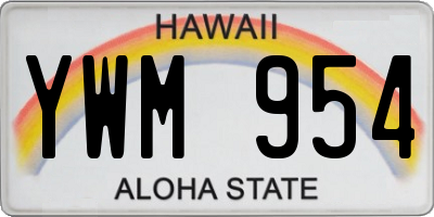 HI license plate YWM954