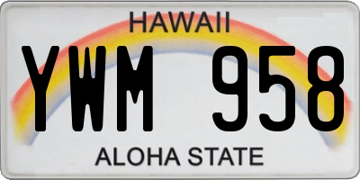 HI license plate YWM958