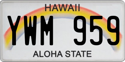 HI license plate YWM959