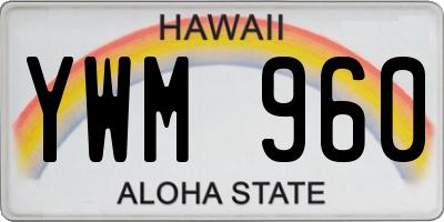 HI license plate YWM960