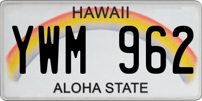 HI license plate YWM962