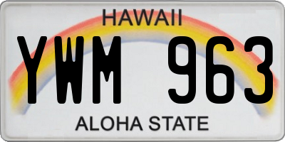 HI license plate YWM963
